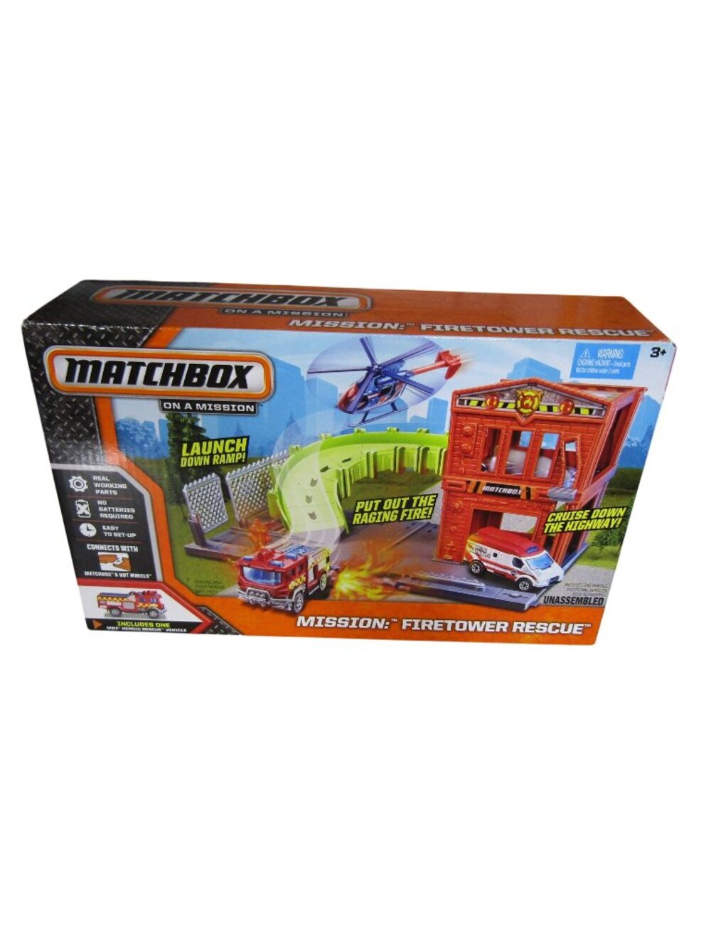 Matchbox on a Mission NEW Firetower Rescue Playset
